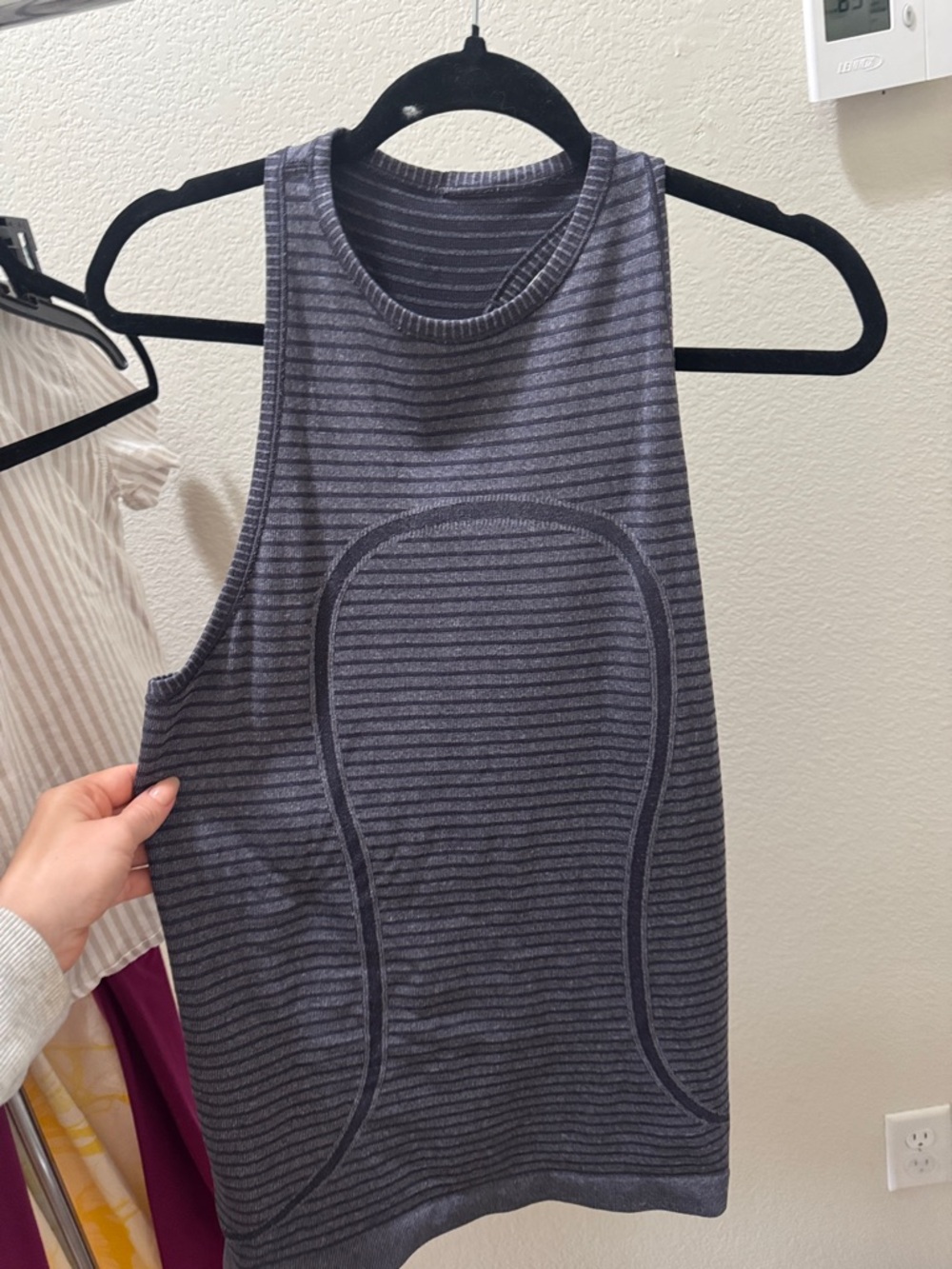 Sleeveless Ribbed Athletic Tank - navy